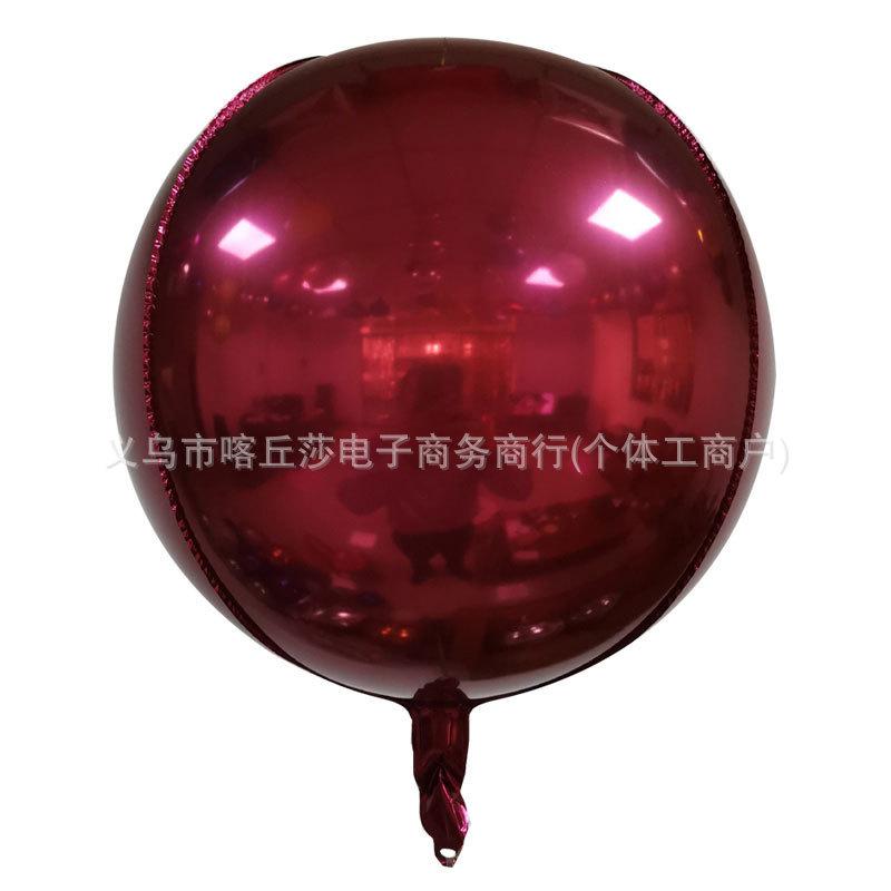 4D Aluminum Film Balloon 18-Inch Three-Dimensional Round Floating Sky Wedding Outdoor Photo Wedding Birthday Party Decoration Balloon