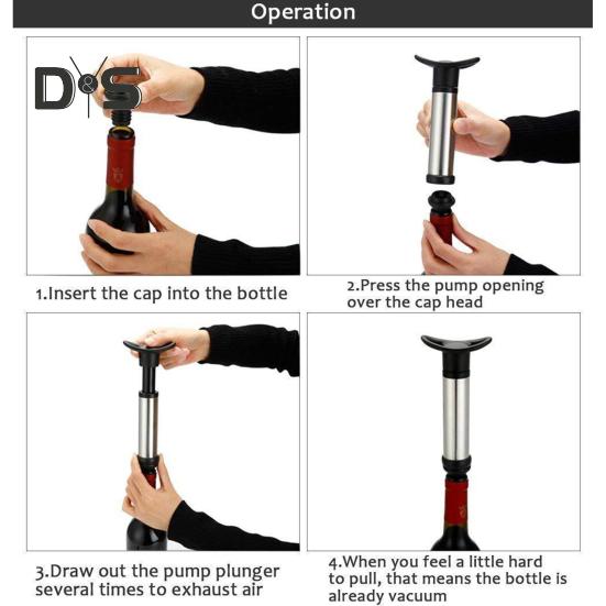 Вакуумный насос для сохранения вина с 4 пробками, укупорщик бутылок, набор из нержавеющей стали для сохранения свежести вина