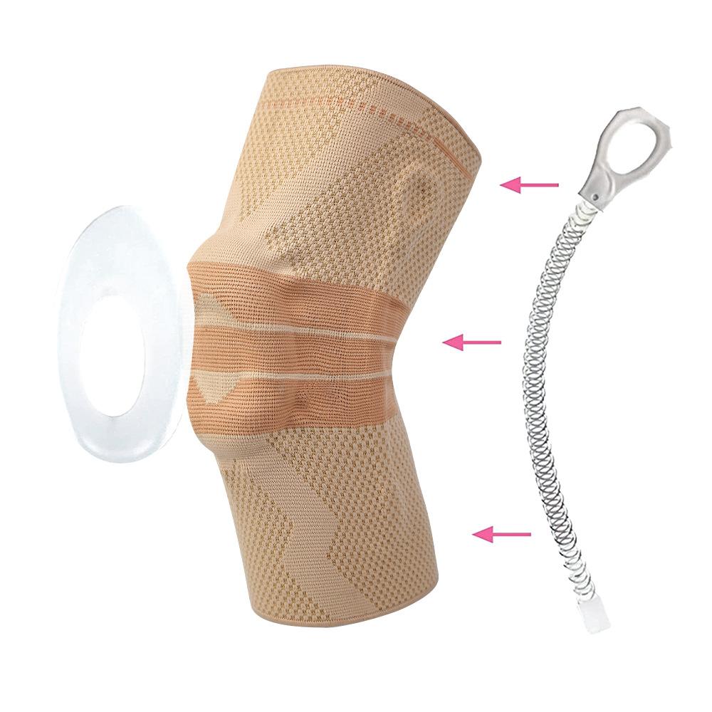 Золотые противоскользящие силиконовые наколенники для бега, баскетбола, спортивной защиты, унисекс, вязаное защитное снаряжение