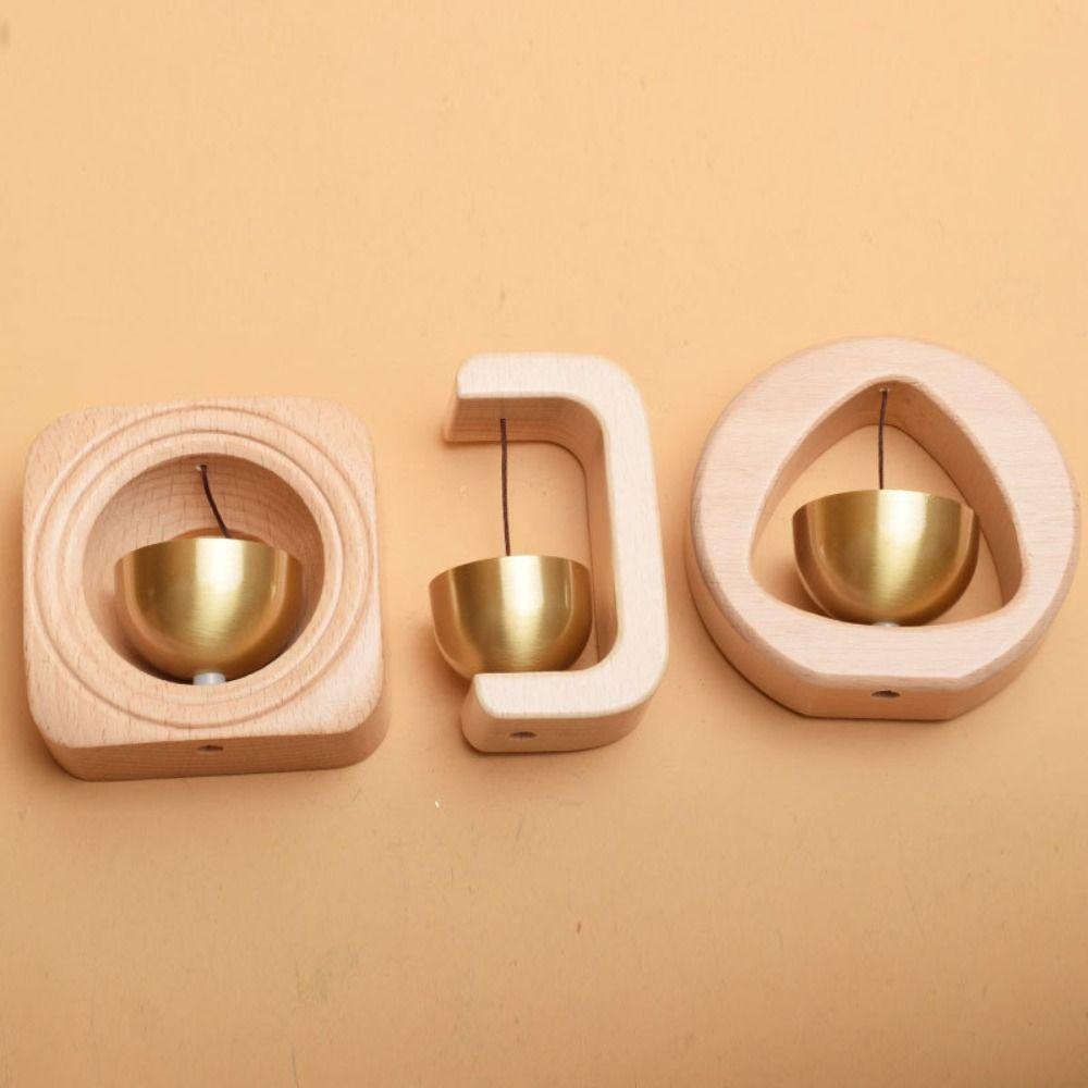Kawaii Solid Wooden Magnetic Doorbell Japanese Style Entrance Door Bell Pendant Desk