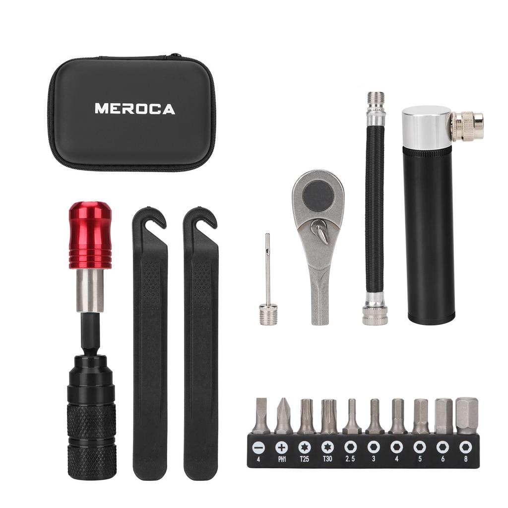 Комплект для ремонта велосипеда, набор инструментов для велосипеда, портативный набор ключей с храповым механизмом, лопаткой для снятия шин и многофункциональным инструментом