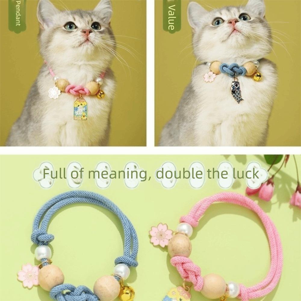 Adjustable Cat Flea Collar Handmade Cat Insect Resistant Collar Pet Puppy Jewelry Fleas Prevent