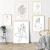 Sexy Female Body Art Poster Print Naked Nude Canvas Line Drawing Prints Abstract Woman Wall Art Painting Pictures Bedroom Decor