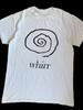 White Regular Fit Tshirt Spiral Pattern And Whirr Text Minimalist Design Fashionable Streetwear Casual Wear