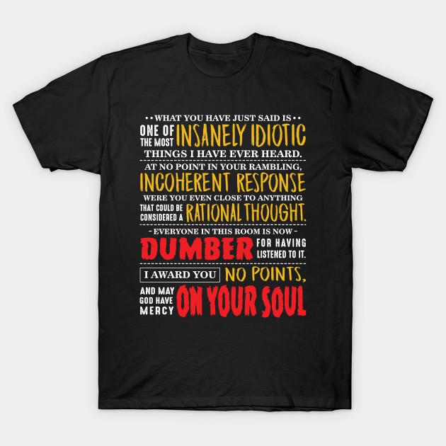 Asian Size Men Print T-shirt Insanely Idiotic No-Cut Heat Transfer Print Cotton Tshirt