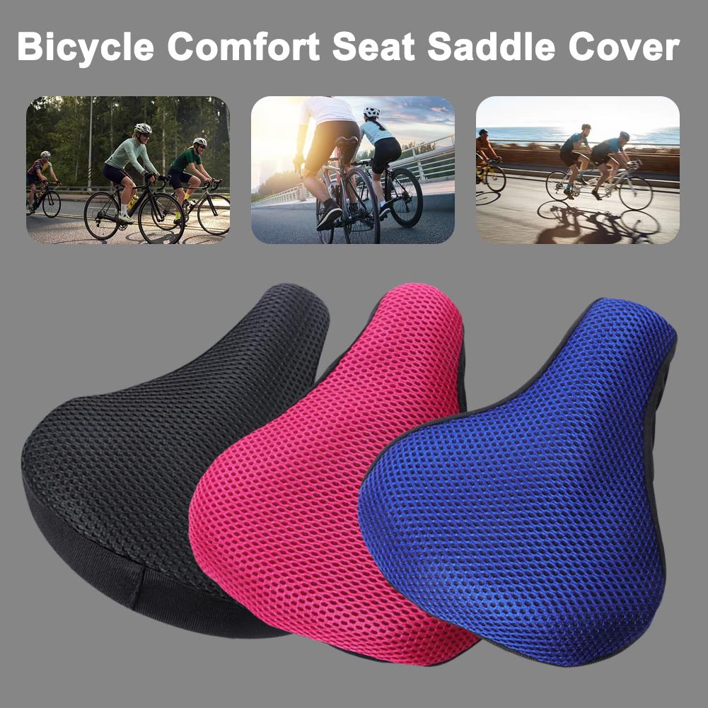Bicycle Saddle 3D Soft Bike Seat Cover Cycling Silicone Cycling Seat Bike Bicycle Saddle Comfor T1V4