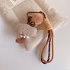 Soft Stuffed Cute Fabric Mushroom Keychain Kawaii Keyrings with Lanyard for Car Keys