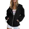 Women's Cute Hoodies Teen Girl Fall Jacket Oversized Sweatshirts Casual Drawstring Zip Up Hoodie with Pocket