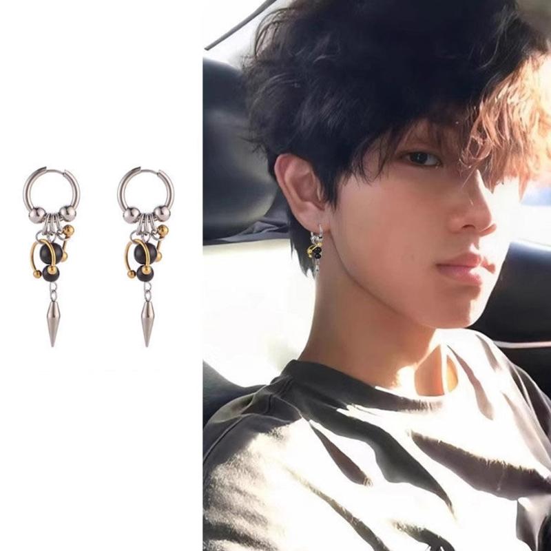 Artistic Cone Drop Earrings Punk Style Tassels Dangle Earwear Lightweight Alloy Jewelry For Women Daily Party