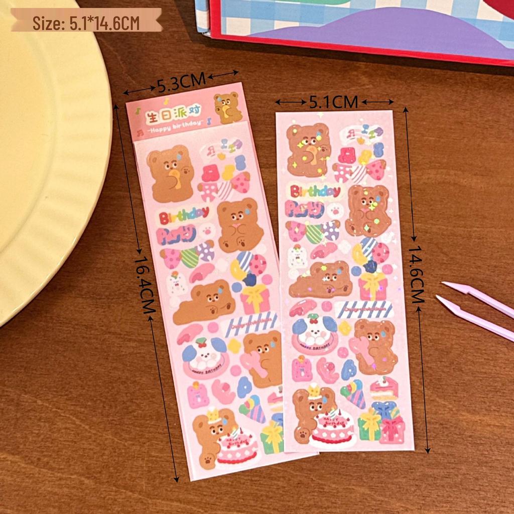 Милые мультяшные наклейки с медведями Tengyi для DIY и декора