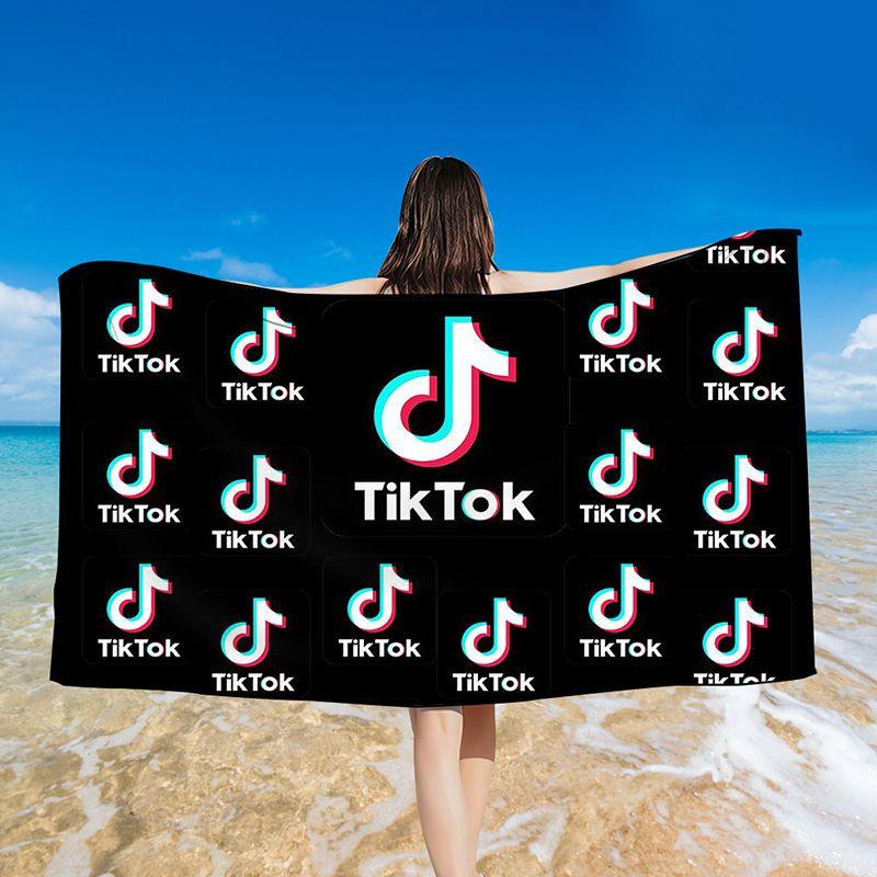 Яркое полотенце с принтом Tiktok, идеально подходит для плавания, купальных костюмов и использования в душе