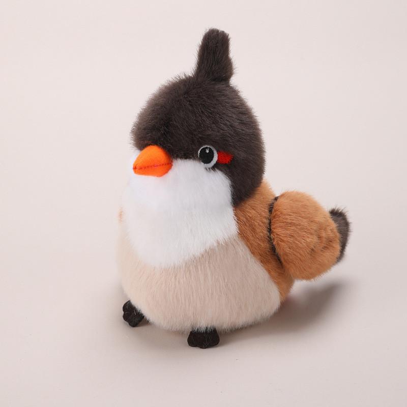 Simulated Island Canary White Eye Red Whiskered Bulbul Plush Toy Doll For Collectors And Backpack Decor