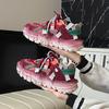 Retro Color Matching Women's Autumn New Thick-soled Heightening Mesh Versatile Casual Sports Shoes