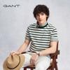 Мужская полосатая вязаная футболка с коротким рукавом GANT