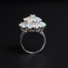 Luxury Real  4.14 Ct Opal Ring Flower Design S925 Silver Natural Real Gemstones Quality Jewelry for Women Gift