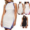 Женские платья для гольфа и тенниса, спортивные платья без рукавов с боковым разрезом для тренировок