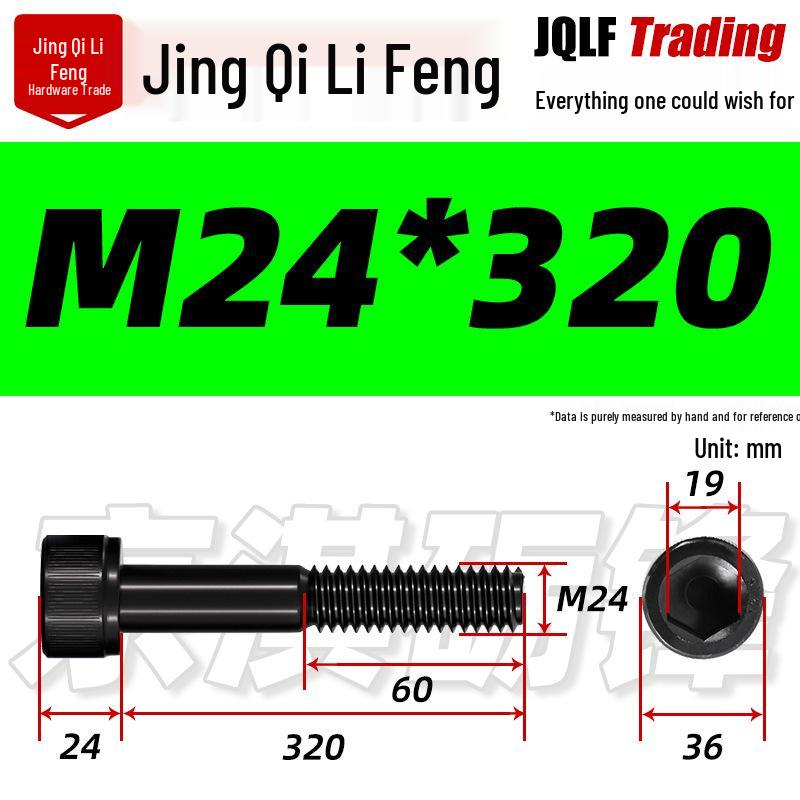 M20-M27 High Strength Blackened Hex Socket Head Cap Screw with Knurled Cylindrical Half Thread