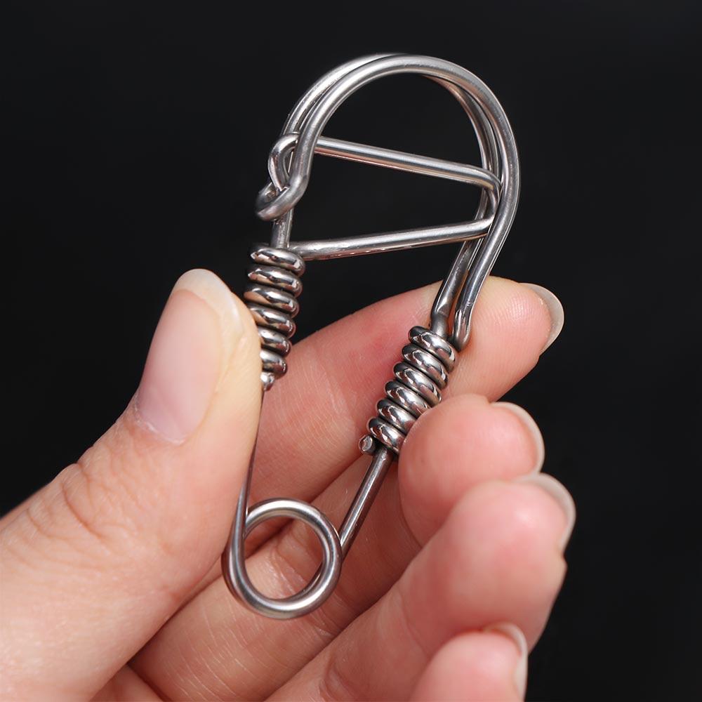 Stainless Steel Stainless Steel Wire Snap Clip Hook Carabiner Key Ring Belt Clip