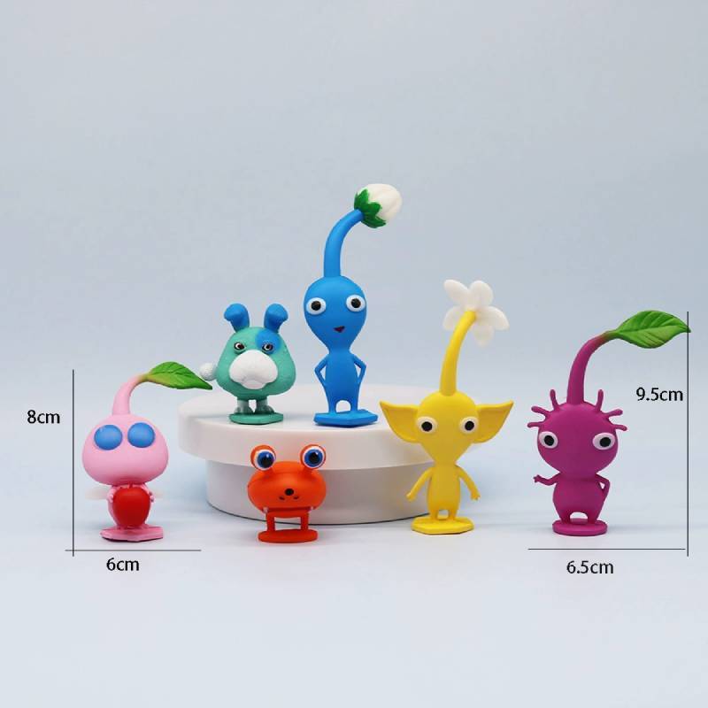 Набор коллекционных ПВХ фигурок Pikmin для фанатов игры с подставкой для демонстрации