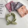 Cotton and Linen Silk Scarf Neck Small Square Scarf Summer Retro Literary Floral Decoration Neck Protection Small Scarf Scarf Headscarf Headband
