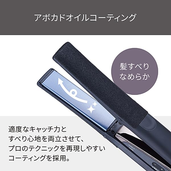 TESCOM Hair Straight Protect совместим с автоматическим утюжком Nobby от Easy Plug Black Iron, утюжок, ионизация, 25 мм, Overseas, регулировка/блокировка/память