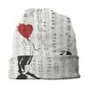 Banksy Art Graffiti Girl Heart Balloon Slouchy Beanie Unisex Women Hip Hop Winter Warm Skullies Beanies Hats Adult Knit Bonnet Cap