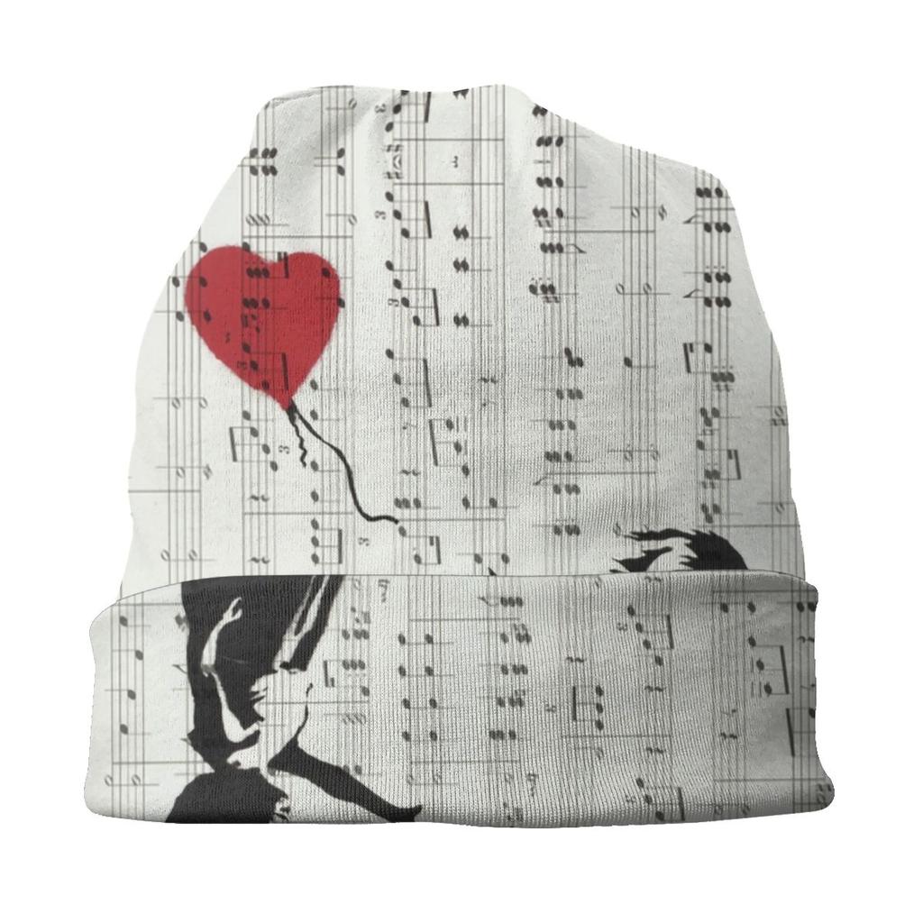 Banksy Art Graffiti Girl Heart Balloon Slouchy Beanie Unisex Women Hip Hop Winter Warm Skullies Beanies Hats Adult Knit Bonnet Cap