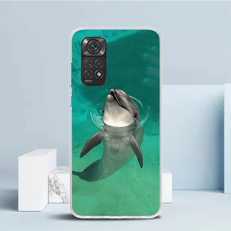 Чехол для телефона Милый дельфин с морским животным для Xiaomi Redmi Note 15 14 14S 13 12S 12 Pro Plus 11S 11 11T 11E 10S 10 + Мягкий ТПУ Задняя крышка