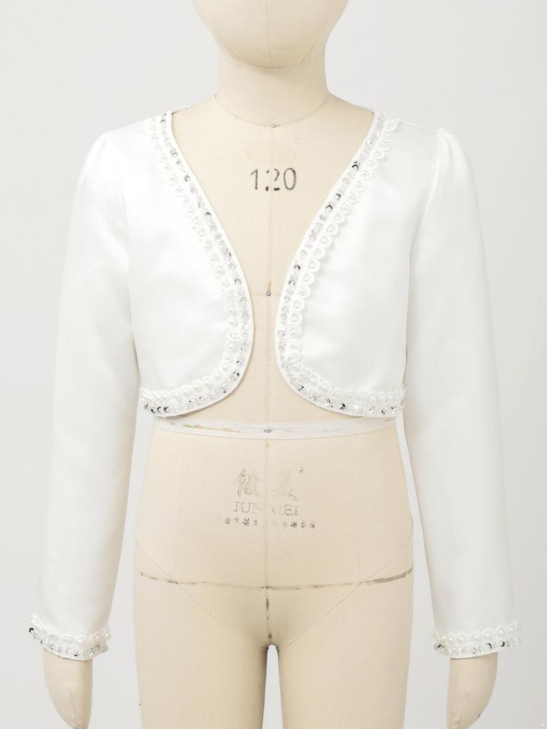 Болеро с длинными рукавами для девочек, платье с цветочным узором для девочек, накидка, детская короткая куртка, кардиган, топ