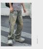 Nostalgic Color 2024 Men's Wide-Leg Graffiti Design Jeans - Spring/Autumn Fashion
