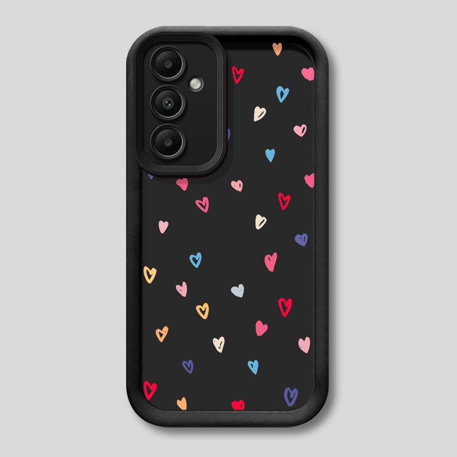 Мягкий чехол для Samsung Galaxy A26 A22 A33 A24 A13 A56 A36 A32 A14 A23 A12 A34 A16 Цветные сердца