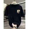 Men's Summer 100% Pure Cotton Fashionable Casual Loose Creative Poker and Dice Printed Sports Round Neck Short Sleeved T-shirt