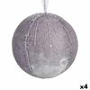 Set of Christmas Balls Polyester Silver 12 X 12 X 12 Cm (4 Units)