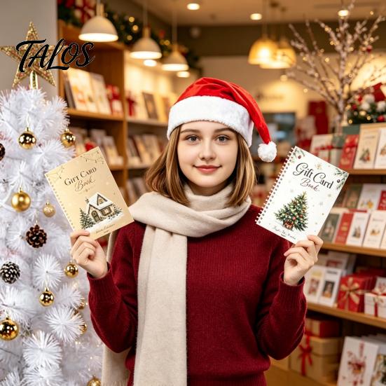 Хранилище подарочных карт на праздник Рождественская книга, 8x6 дюймов, Книга-альбом на спирали, Папка для хранения поздравлений, Альбом-органайзер Merry для рождественских вечеринок