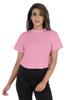 Inkmeso Short Sleeve Casual Cropped Tee For Womens Solid Crew Neck Crop Top