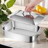 Fish Grill Stainless Steel Deepening Grill Pan Thickened Rectangular Nonstick Fish Plate With Lid Seafood Plate Double Ear Tray