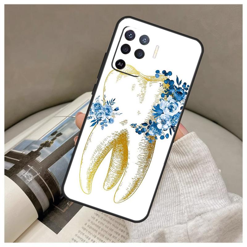 Чехол с анатомией зуба человека для Oppo A74 A94 A54 A18 A38 A58 A78 A98 A80 A60 A40 A96 A76 A16 A15 A17 A57 A77 A5 Pro