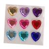 9PCS Large Heart Rhinestone Stickers PVC Colorful Self Adhesive Jewels 3D Crystal Gem Stickers for