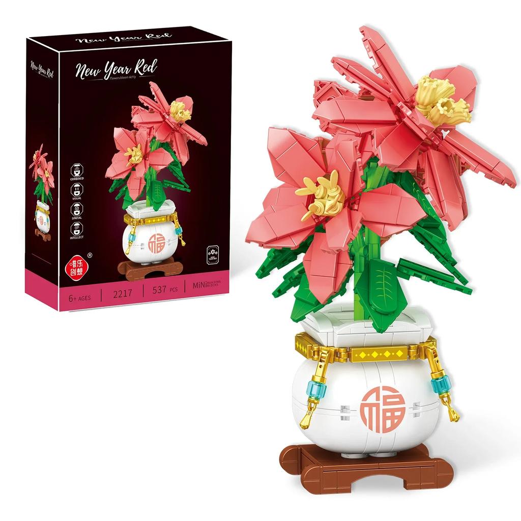 Сделай сам Креативное украшение для дома Пластиковые искусственные цветы Конструктор Искусственные цветы Бонсай Креативные Новогодние подарки