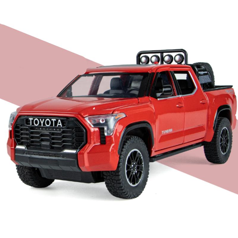 AFM5   1/22 TOYOTA Tundra Pickup Alloy Car Model Diecast Metal Off-Road Vehicle Car Model Sound and Light Collection Childrens Toy Gift
