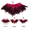 Перьевая шаль Яркий цвет Хэллоуин Вечеринки Плащ Носить как юбку или шаль Шаль в готическом стиле с лентой на шнуровке Аксессуар для костюма