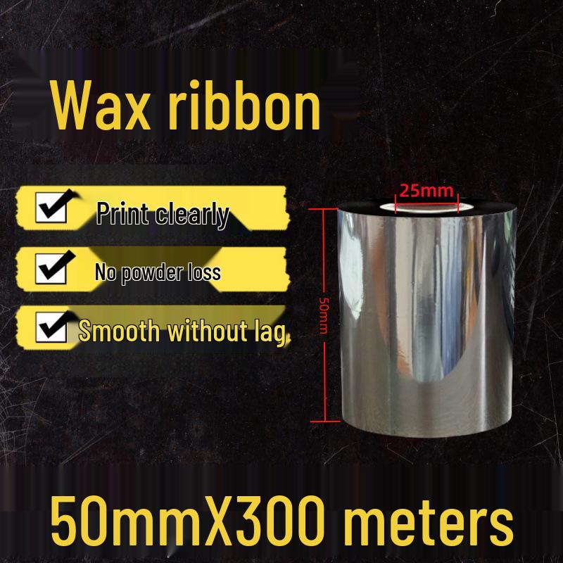 Улучшенная восковая термотрансферная лента 110мм×300м для печати этикеток на медной бумаге, 110мм×70м двухосевая карбоновая