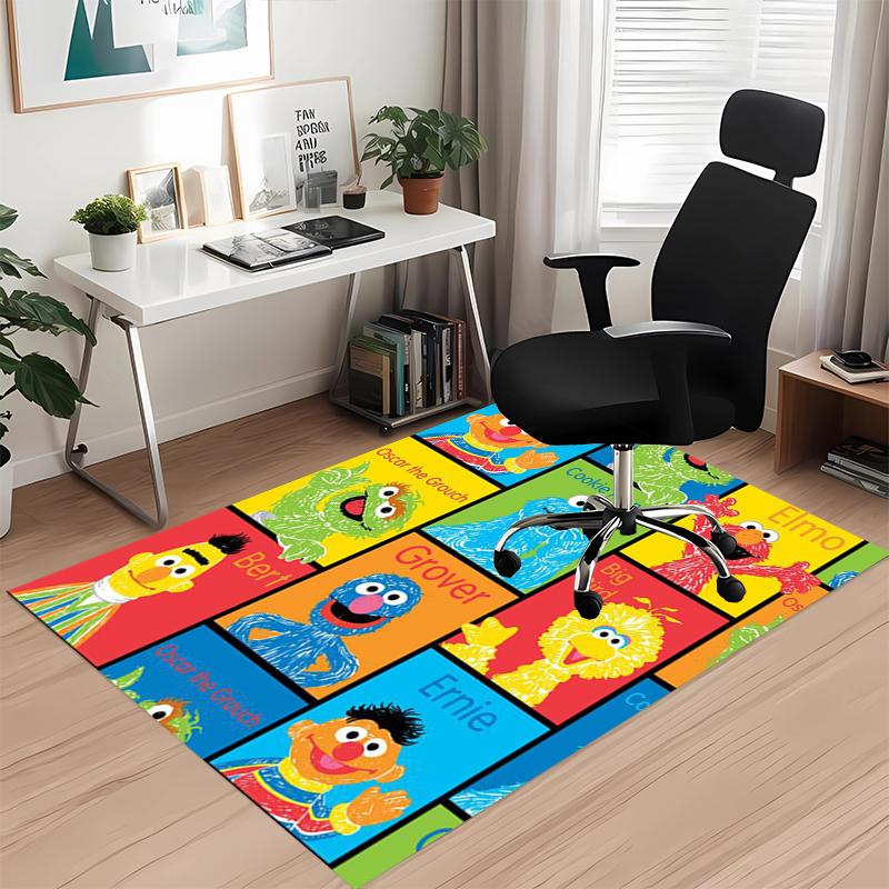 Sesame Street Printed Carpet, for Office Chair Living Room Bedroom Kitchen Room Decor Gifts.