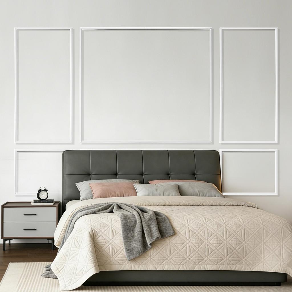 Wall Molding 3 Pack, Wainscoting Panels Kit, Lightweight Paintable Polystyrene, Easy to Install Accent Wall Trim for Interior Décor Living Room,
