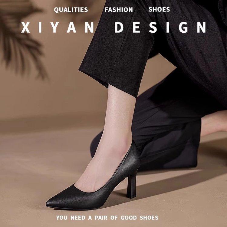 High Heels Women's Shoes Etiquette Soft Sole Tired Feet Flight Attendant Commuter French Single Shoes Formal Black Occupation Not Tired Work Shoes