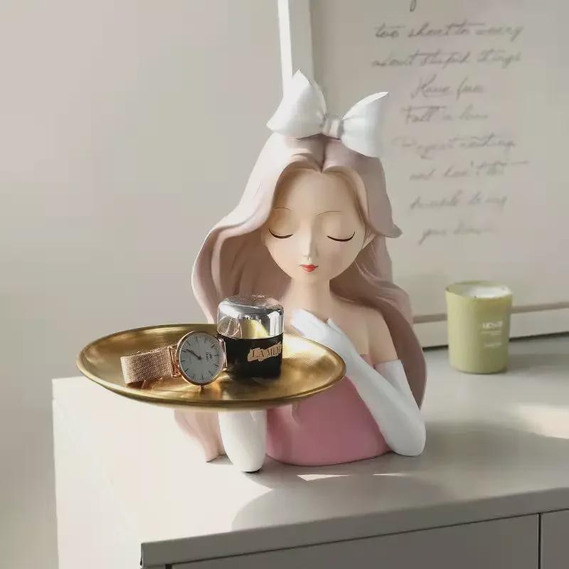 Украшение для подставки для ключей Алисы — декоративный подарок для девушки или на свадьбу, идеально подходит для гостиной, рабочего стола или прихожей.