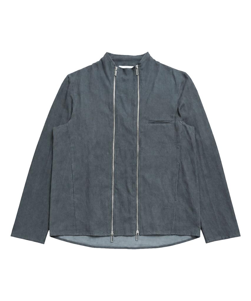 TEN PAST SEVEN Double Zipper Stand Neck Jacket (2 Colors)