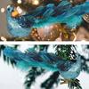 Artificial Blue Peacock Feathered Christmas Tree Decorations Color