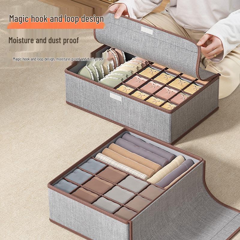 Three-in-One Underwear and Sock Organizer with Lid