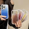 Luxury Rhinestone Lens Shell Pattern Phone Case For iPhone 16 15 14 13 12 11 Pro Max Plus Stylish Gradient Protective Back Cover